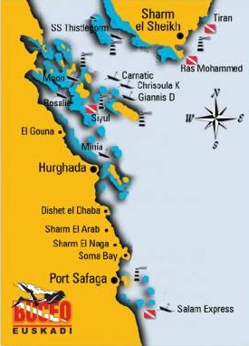 Mapa localización pecios